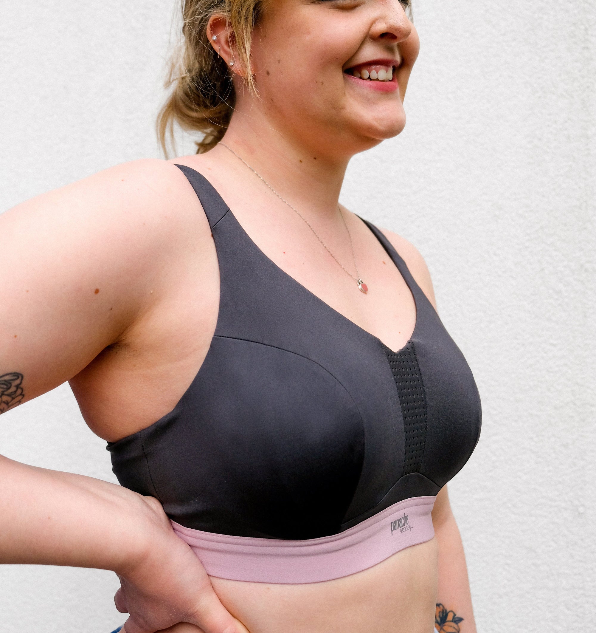 High impact non padded wired sports bra [Charcoal] Bras Panache 