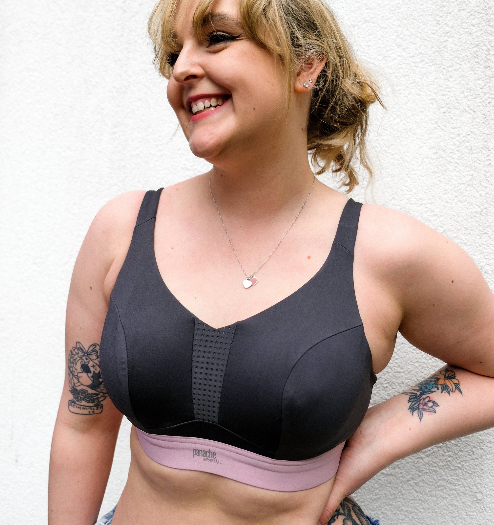 High impact non padded wired sports bra [Charcoal] Bras Panache 