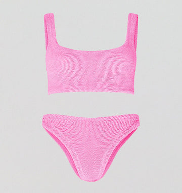 Crop bikini set [Bubblegum Crinkle] Swim Hunza G 