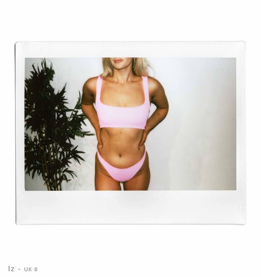 Crop bikini set [Bubblegum Crinkle] Swim Hunza G 