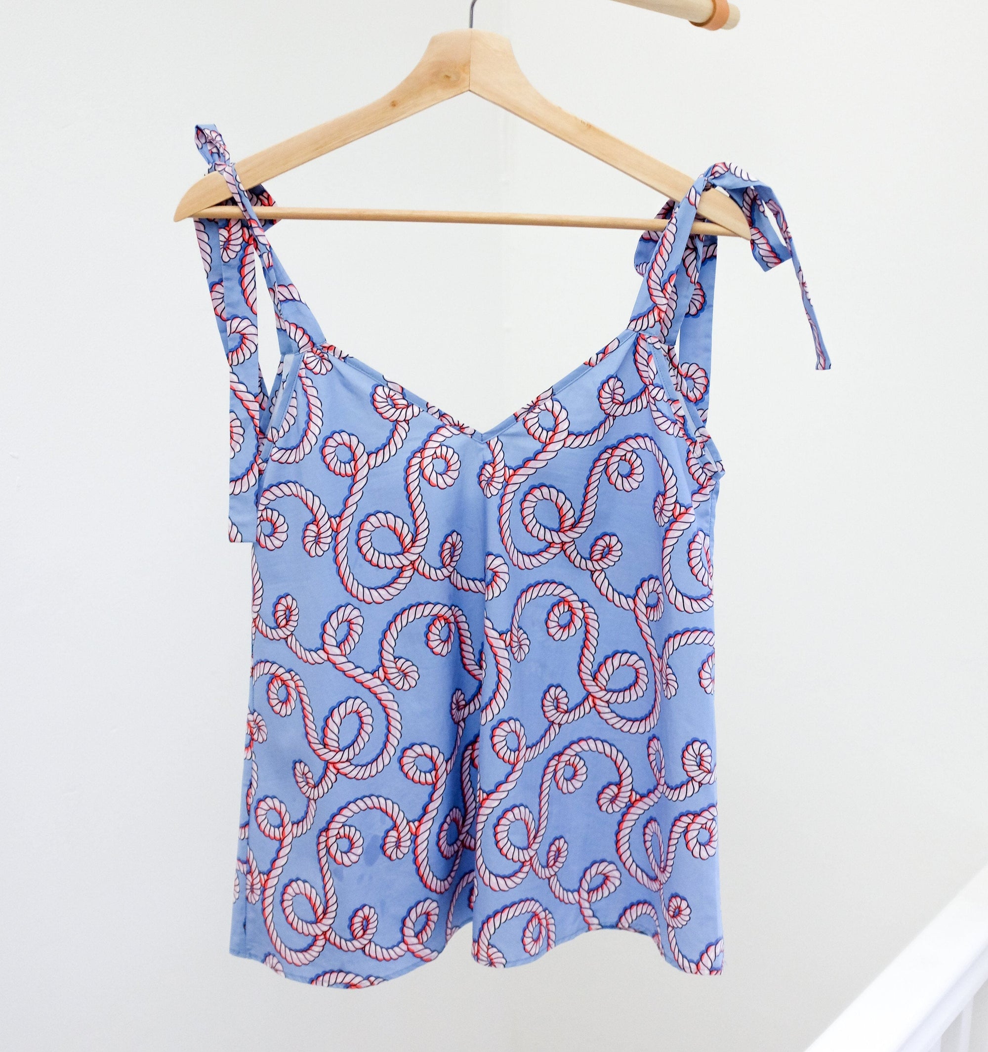 Tie Shoulder Cotton Cami & Shorts set [Pale Rope] Sleep Hesper Fox 