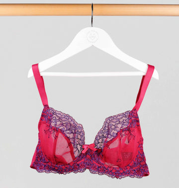 D+ lace plunge [Fuchsia/Indigo] Bras Panache 