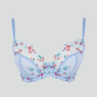 D+ lace plunge bra [Blue Bouquet]