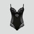 D+ lace plunge underwired bodysuit [Black] Shape Panache 