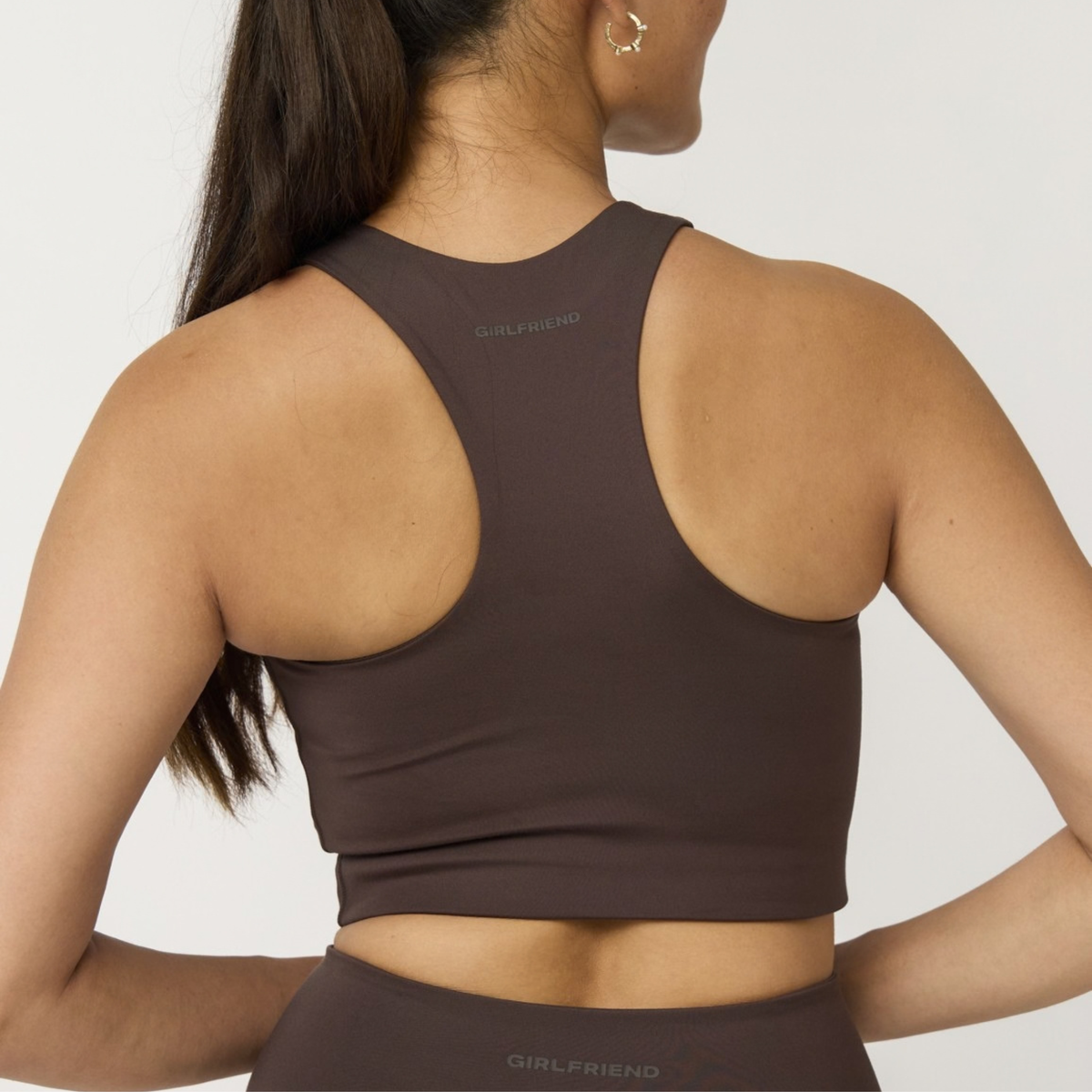Firm support racerback sports bra [Dark Chocolate]