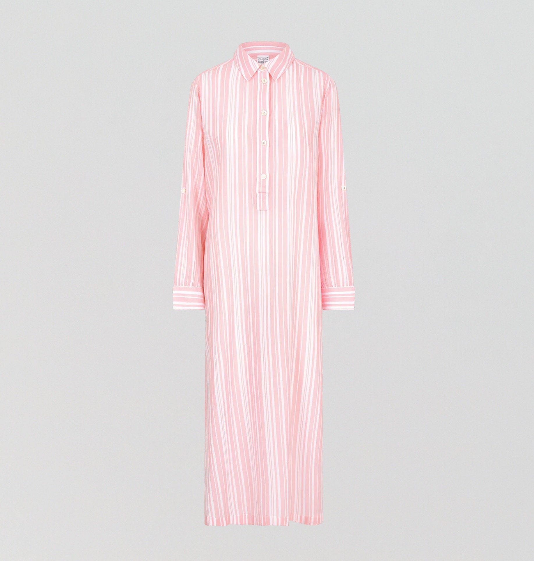 Floor length relaxed fit nightshirt [Fondant Stripe] Sleep Nudea 