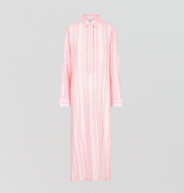 Floor length relaxed fit nightshirt [Fondant Stripe] Sleep Nudea 