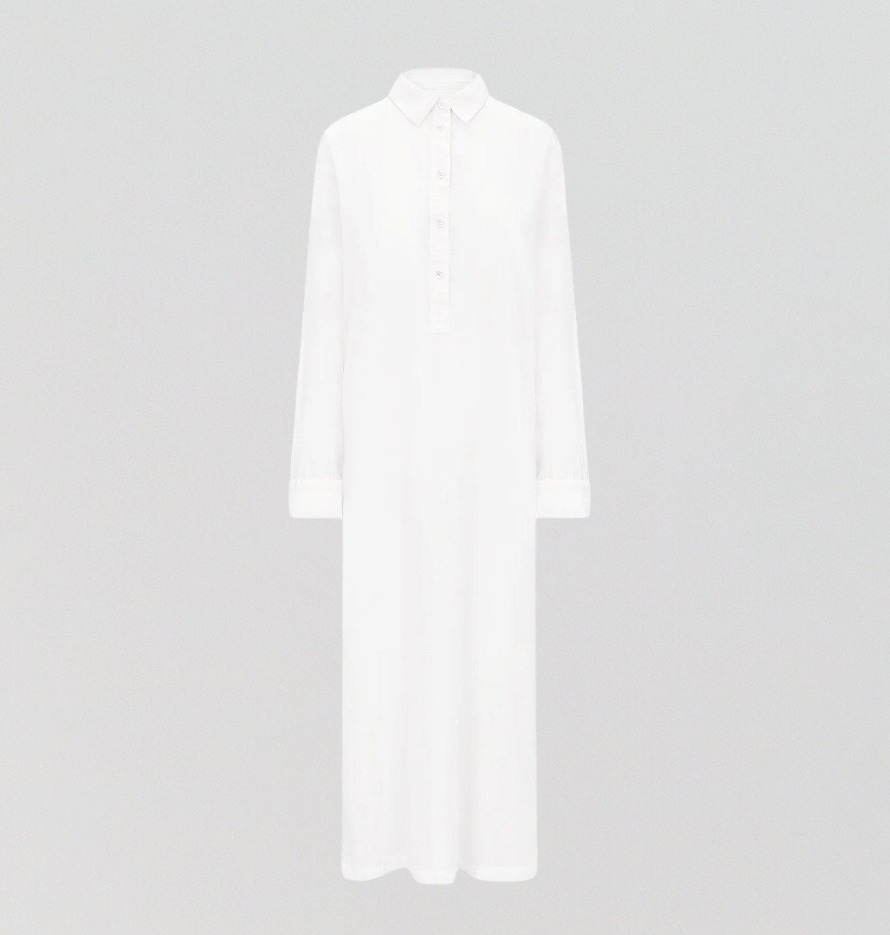 Floor length relaxed fit nightshirt [Linen White] Sleep Nudea 