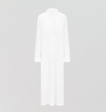 Floor length relaxed fit nightshirt [Linen White] Sleep Nudea 