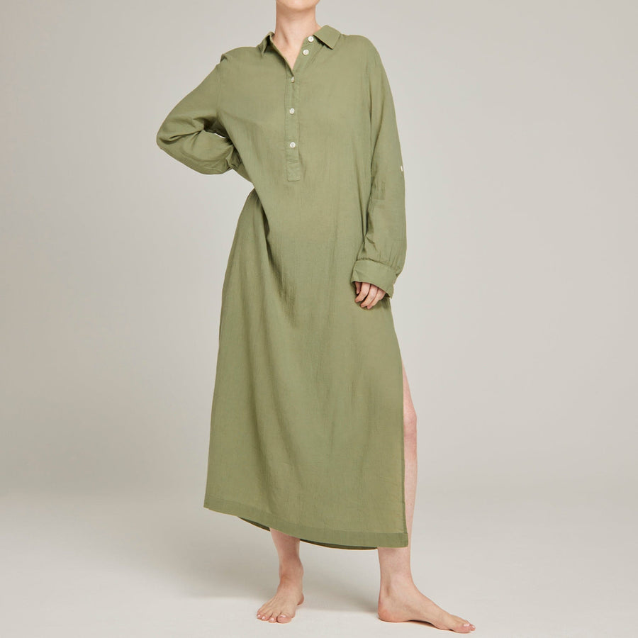 Floor length relaxed fit nightshirt [Sage] Sleep Nudea 