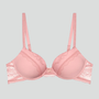 Floral lace scalloped edge moulded t-shirt bra [Petal Pink]