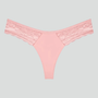 Floral lace scalloped edge thong [Petal Pink]