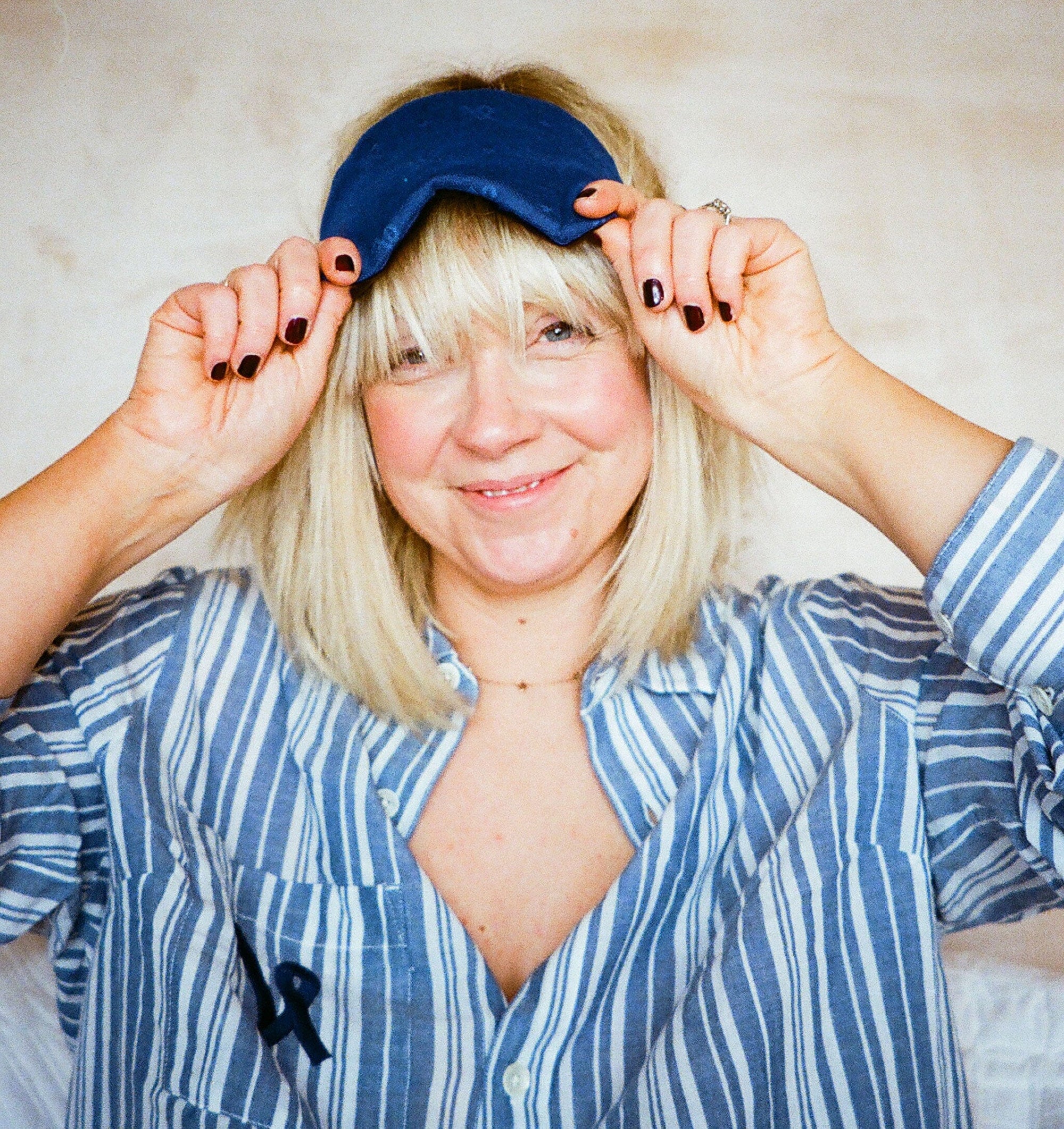 Relaxed fit long cotton pyjamas [French Blue] Sleep Nudea 