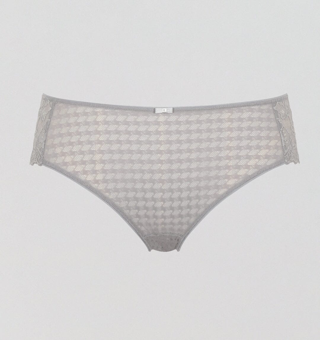 Houndstooth & floral lace french knicker [Silver] Bottoms Panache 