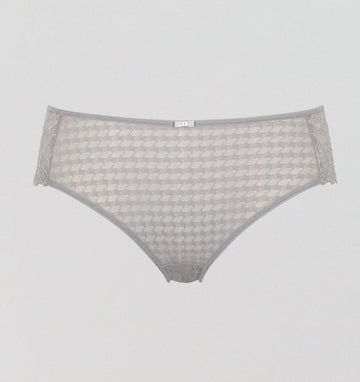 Houndstooth & floral lace french knicker [Silver] Bottoms Panache 