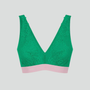 Fuller cup wire-free mesh & lace bralette [Emerald Green]