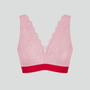 Fuller cup wire-free lace bralette [Soft Pink]