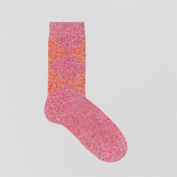 Merino Alpaca Argyle sock [Pink] Accessories Genevieve Sweeney 