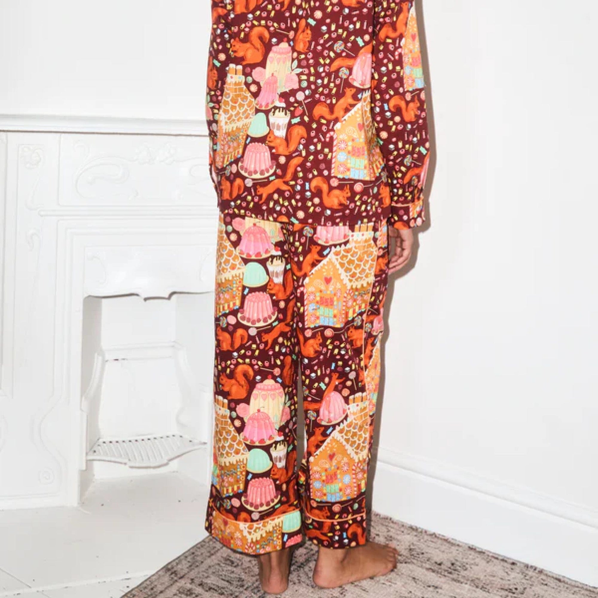 Gingerbread house long cotton pyjama set Sleep Karen Mabon 