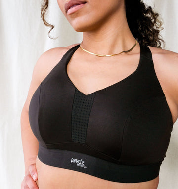 High impact non padded wired sports bra [Black] Bras Panache 