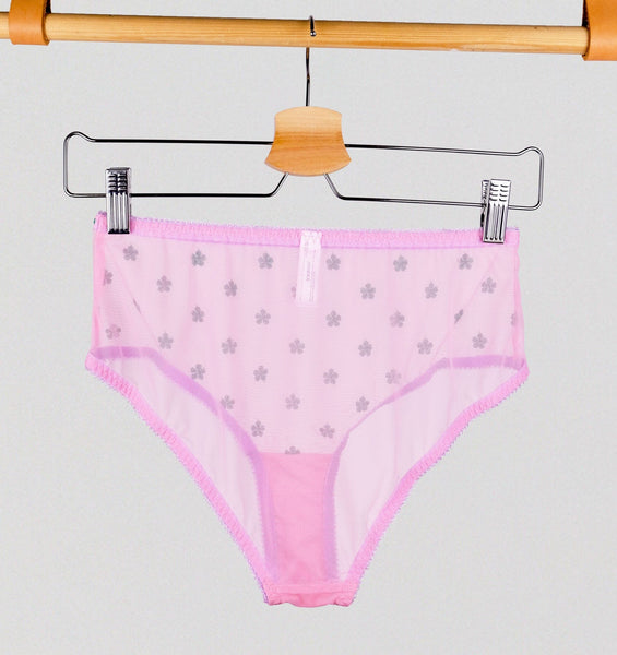 Green daisy & pink mesh high waist brief – The Pantry Underwear