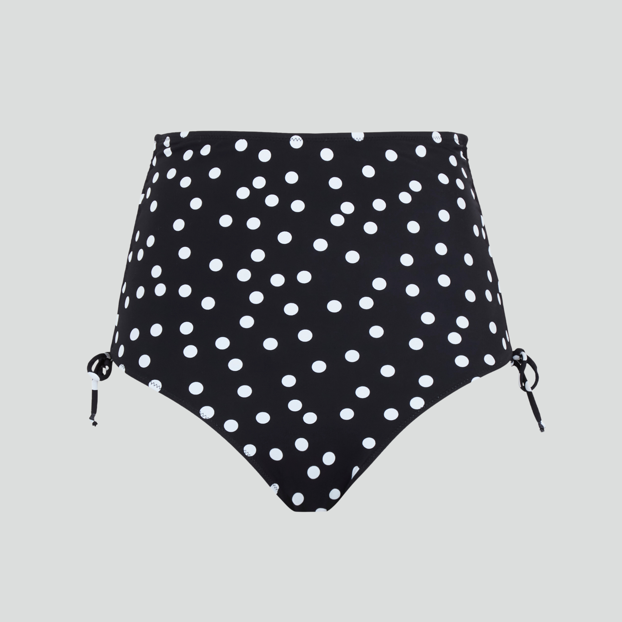 High waist gather bikini brief [Monochrome polka]
