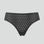Honeycomb lace high leg brief [Soft Black]