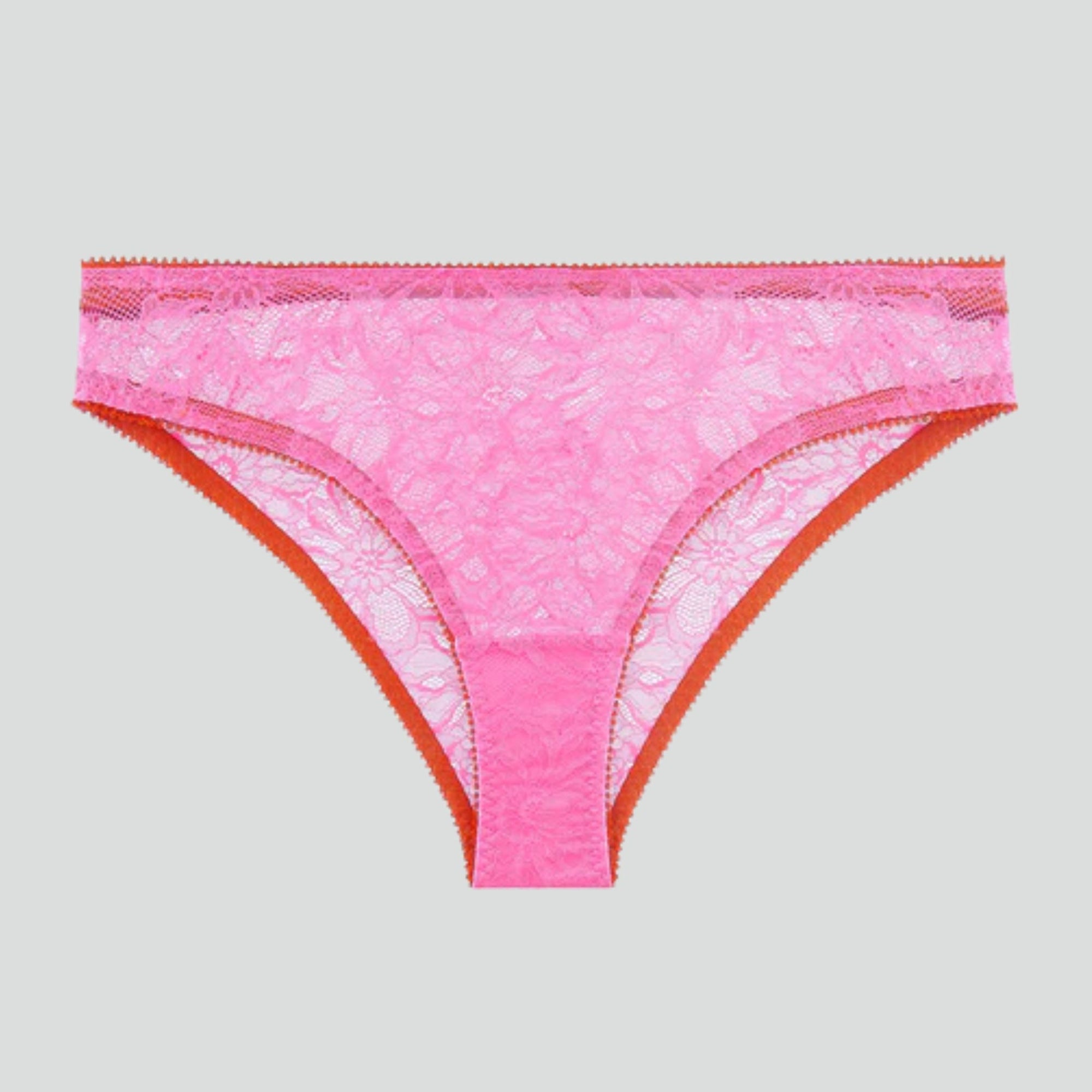 Hot pink lace & paprika knicker Bottoms Dora Larsen XS (8) 
