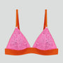 Hot pink lace & paprika padded triangle bralette Bras Dora Larsen 32B/C 