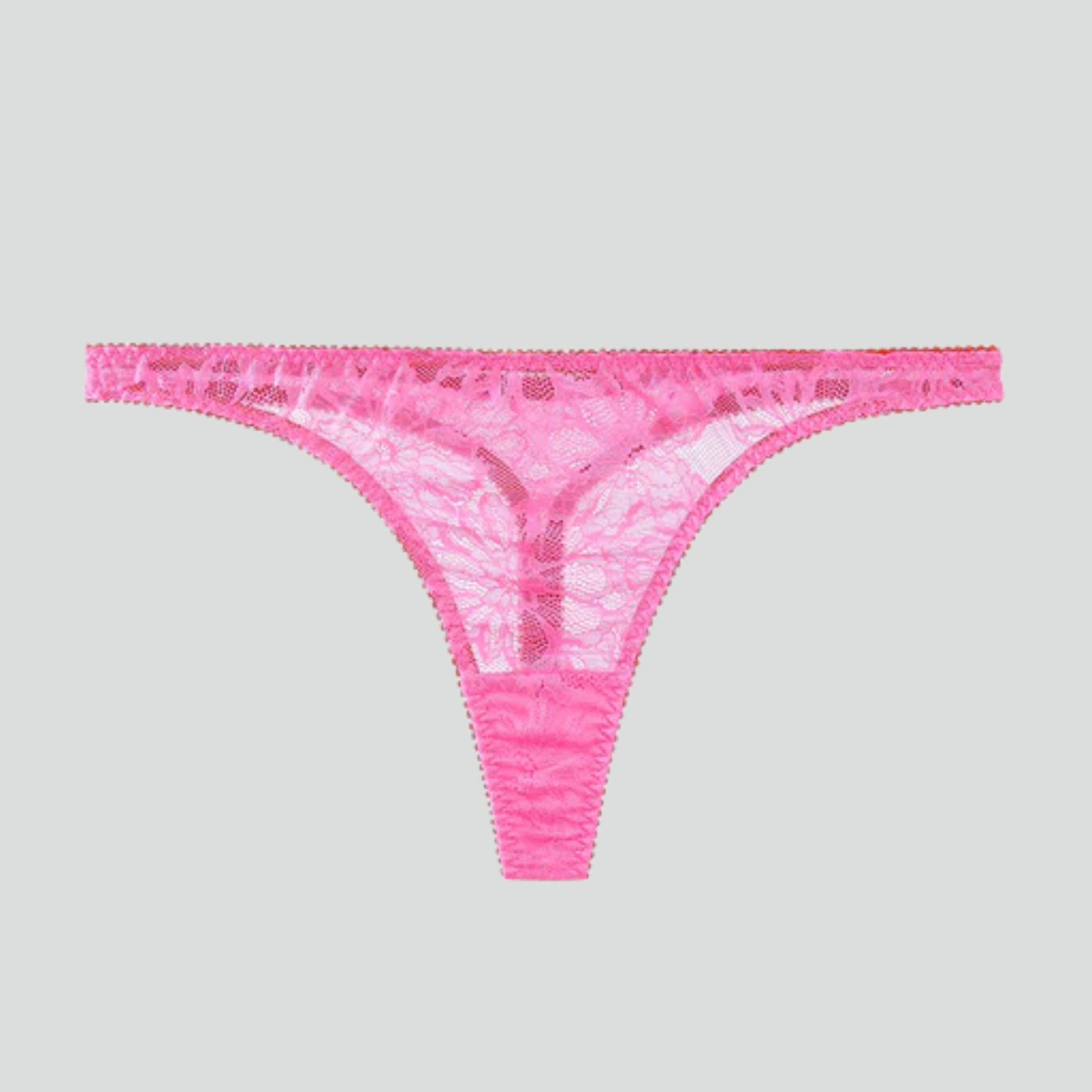 Hot pink lace & paprika thong Bottoms Dora Larsen 