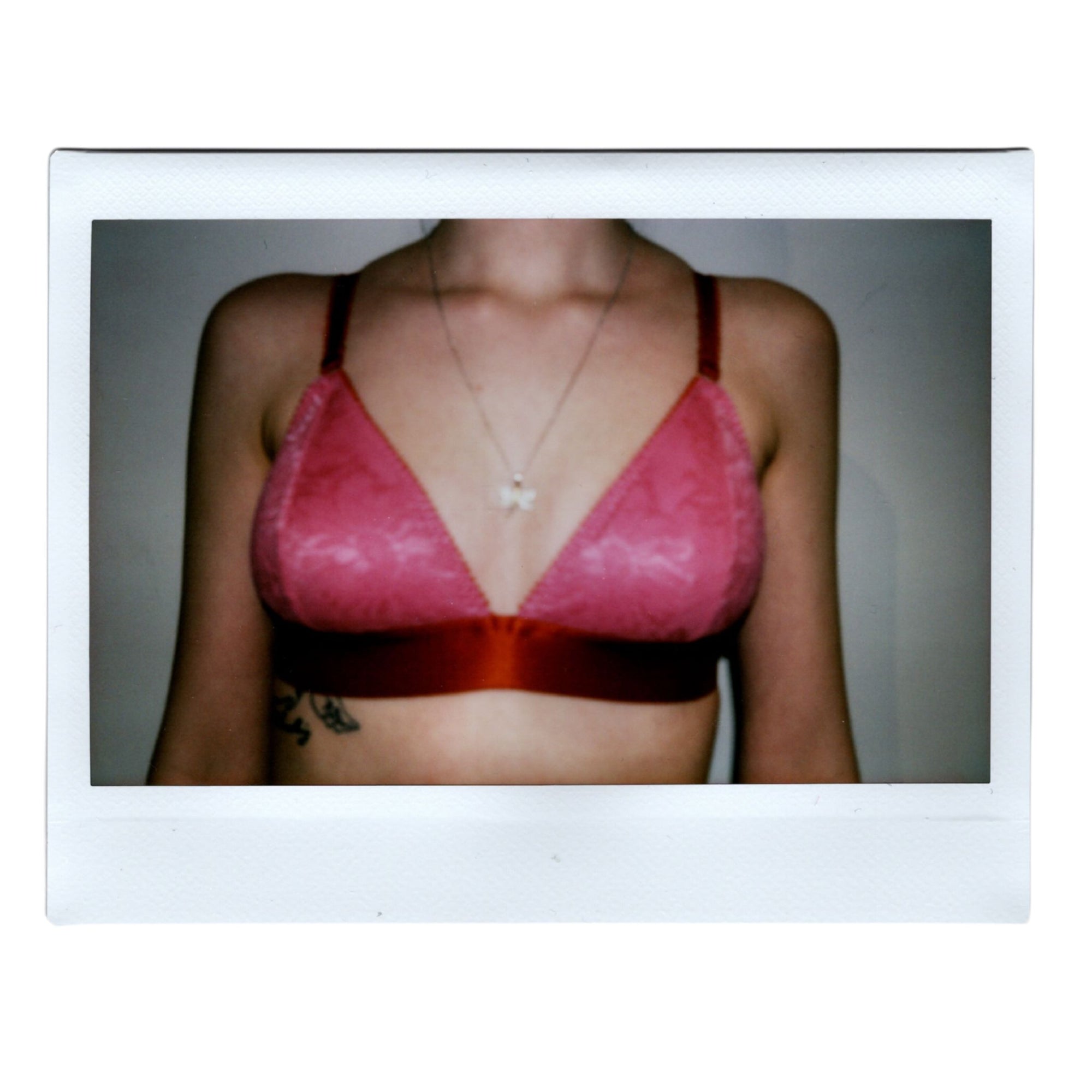 Hot pink lace & paprika padded triangle bralette Bras Dora Larsen 