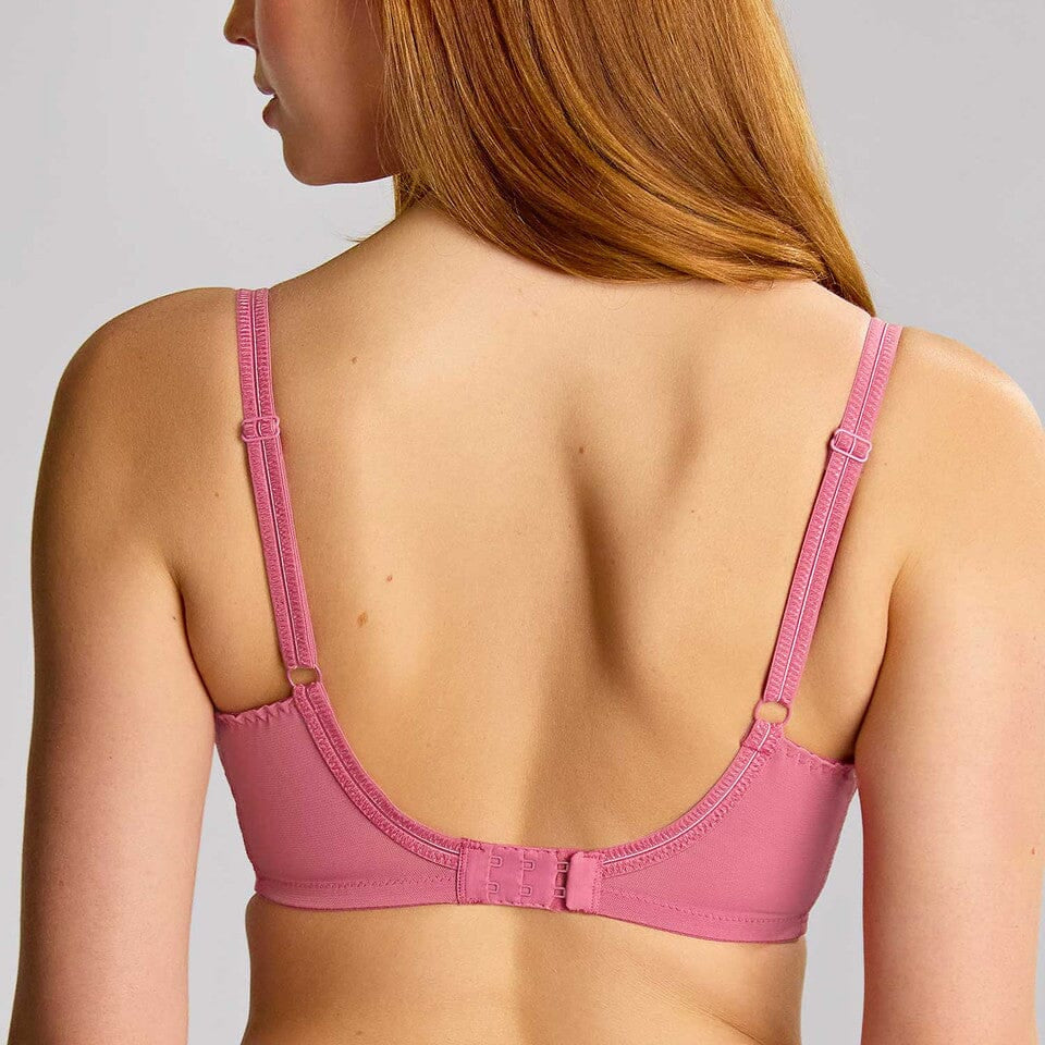 Houndstooth & floral lace balconette [Strawberry Sorbet] Panache 