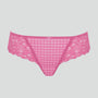 Houndstooth & floral lace brazilian knicker [Strawberry Sorbet] Panache 