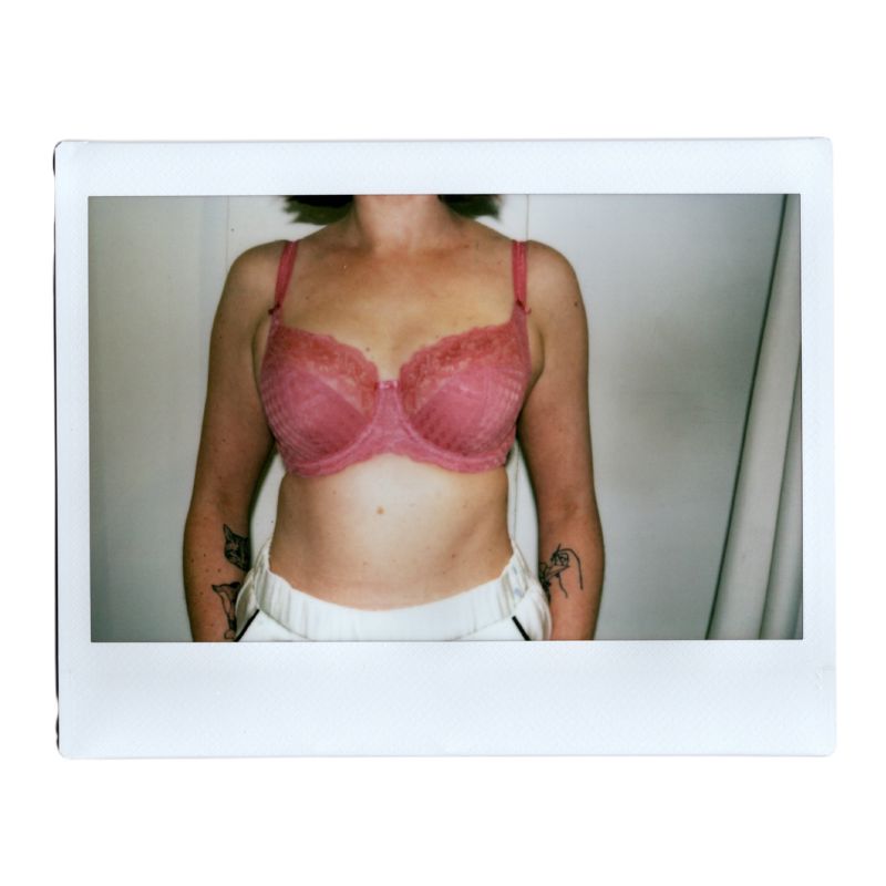 Houndstooth & floral lace balconette [Strawberry Sorbet] Panache 