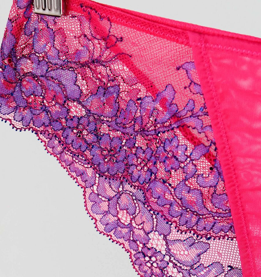 Lace seam-free brazilian [Fuchsia/Indigo] Bottoms Panache 