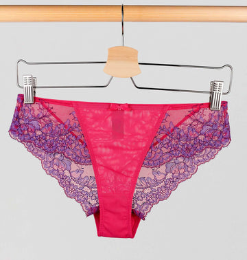 Lace seam-free brazilian [Fuchsia/Indigo] Bottoms Panache 