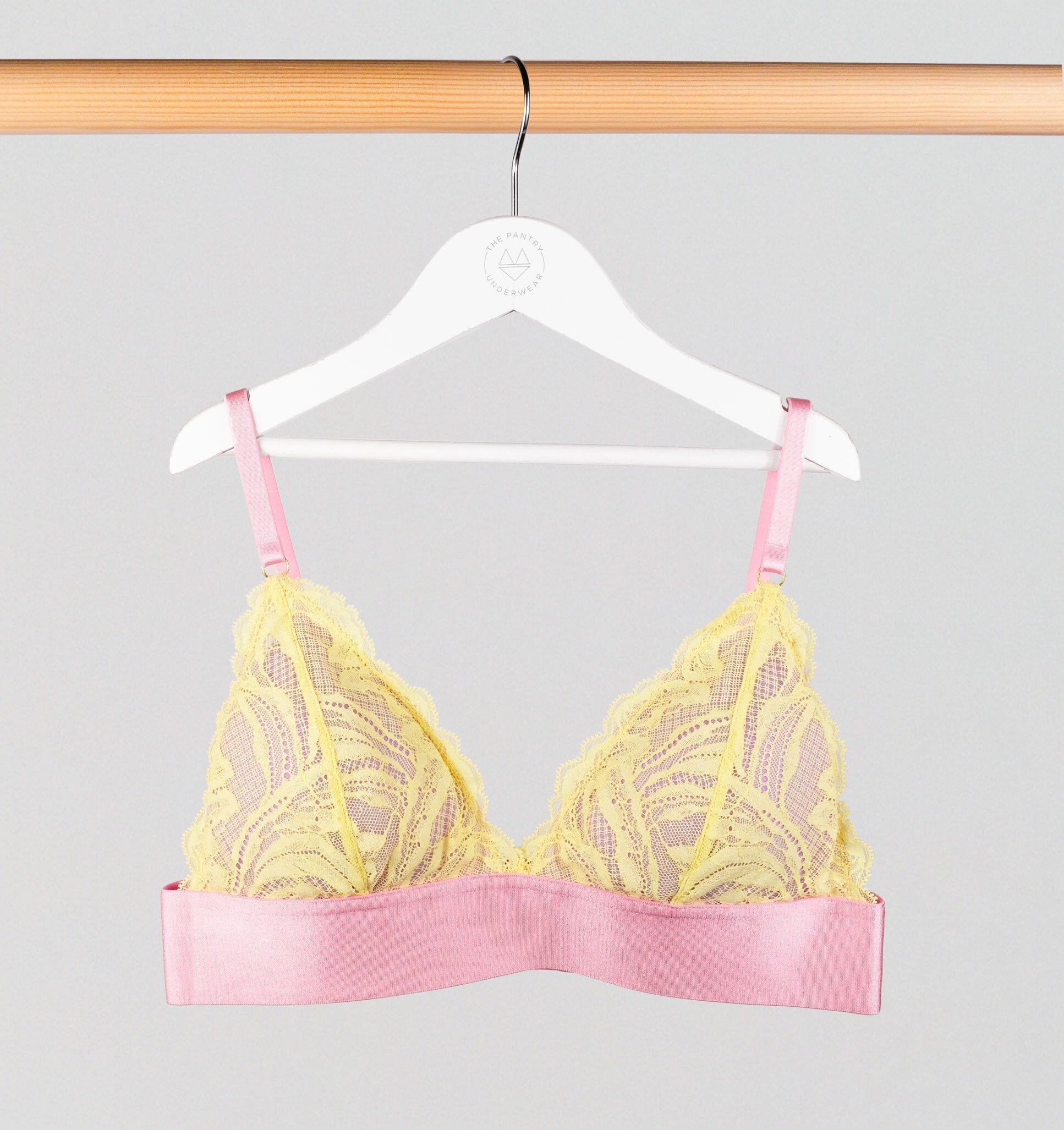 Lemon lace &amp; violet mesh padded triangle Bras Dora Larsen 