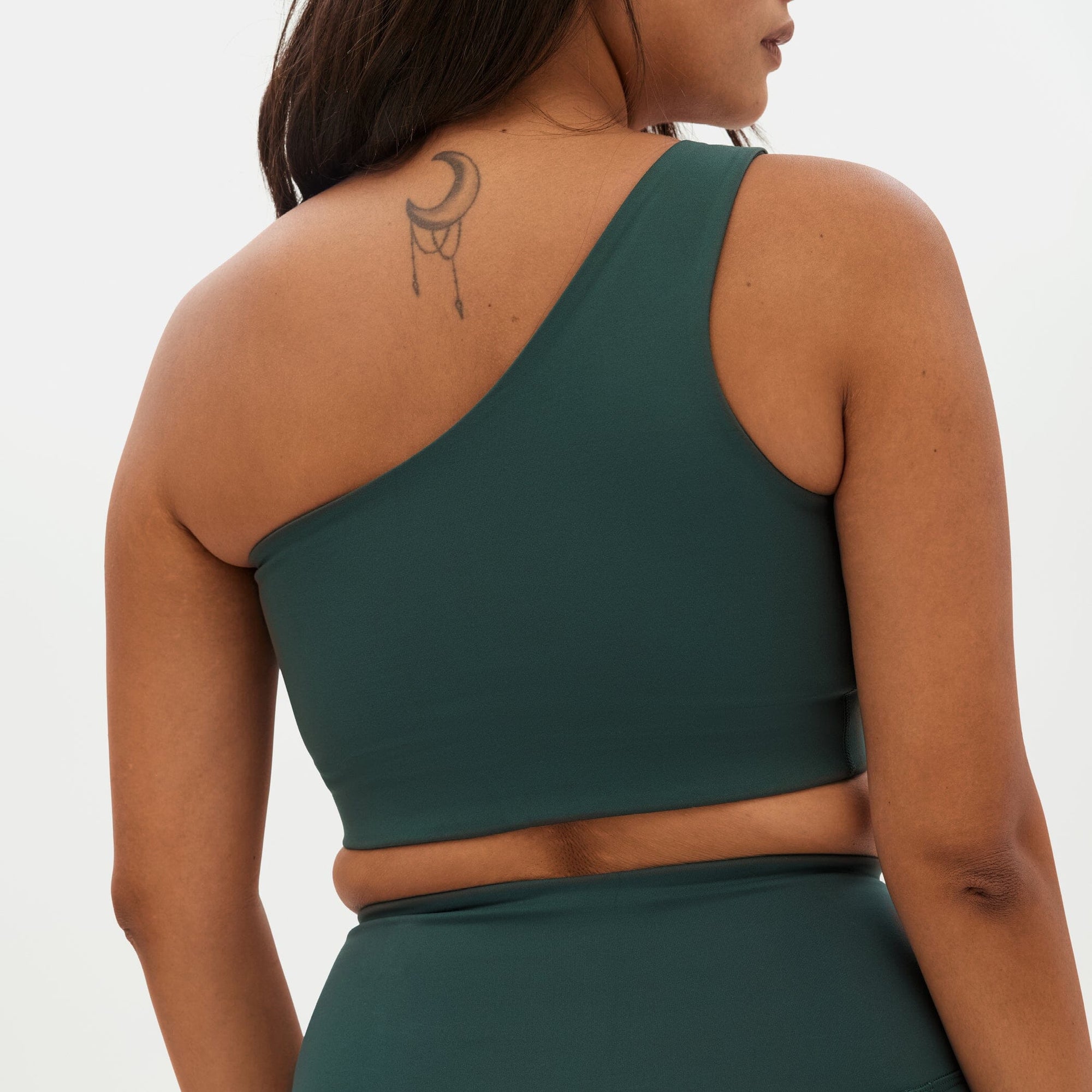 Light support one shoulder sports bra [Moss Green] Girlfriend Collective 
