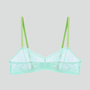 Light turquoise & lime green floral lace bralette