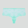 Light turquoise floral lace high waist tanga