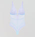Lilac lace & cornflower mesh underwired body Shape Dora Larsen 