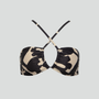 Crossover bandeau bikini top [Black Shimmer]