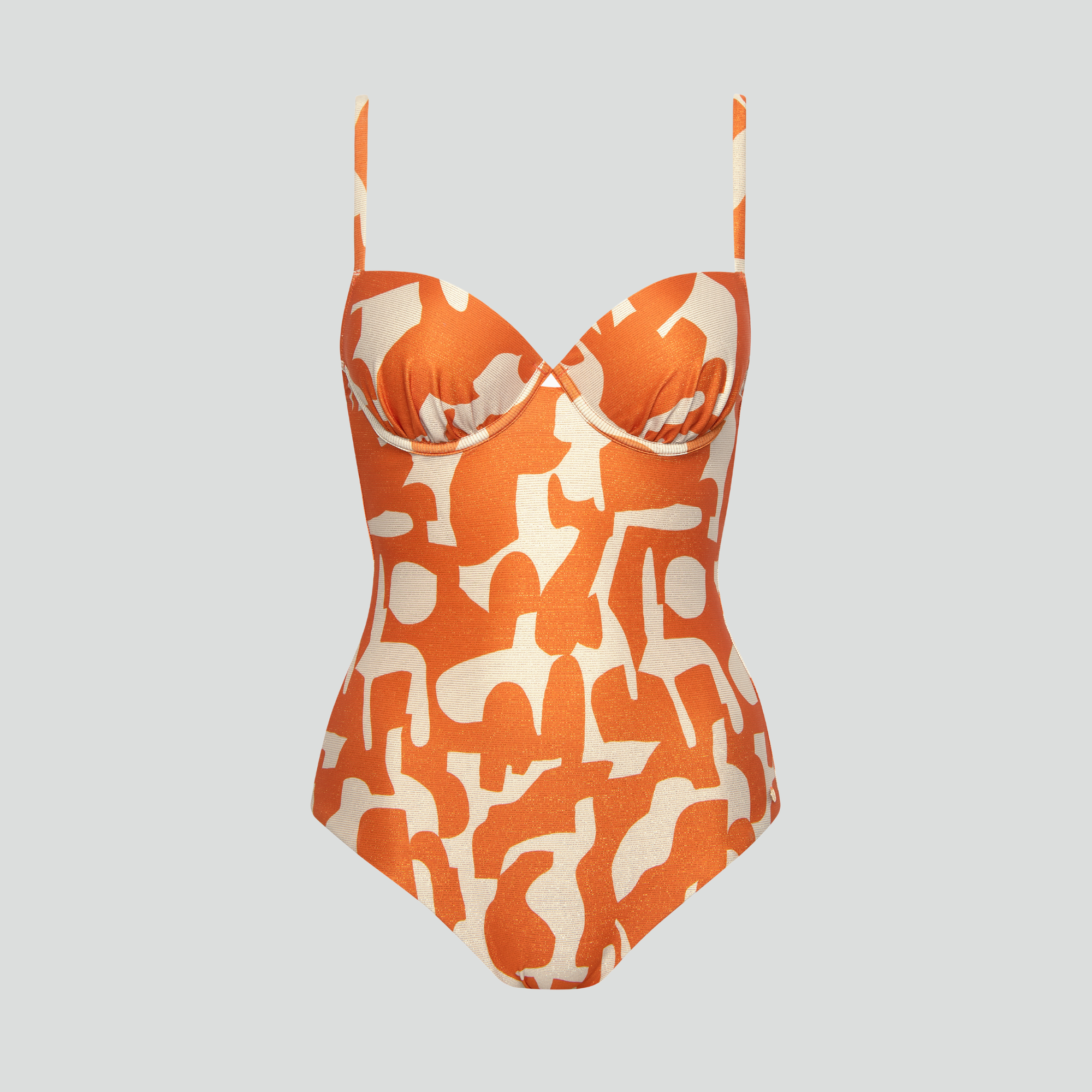Underwired moulded cup swimsuit [Orange Shimmer]