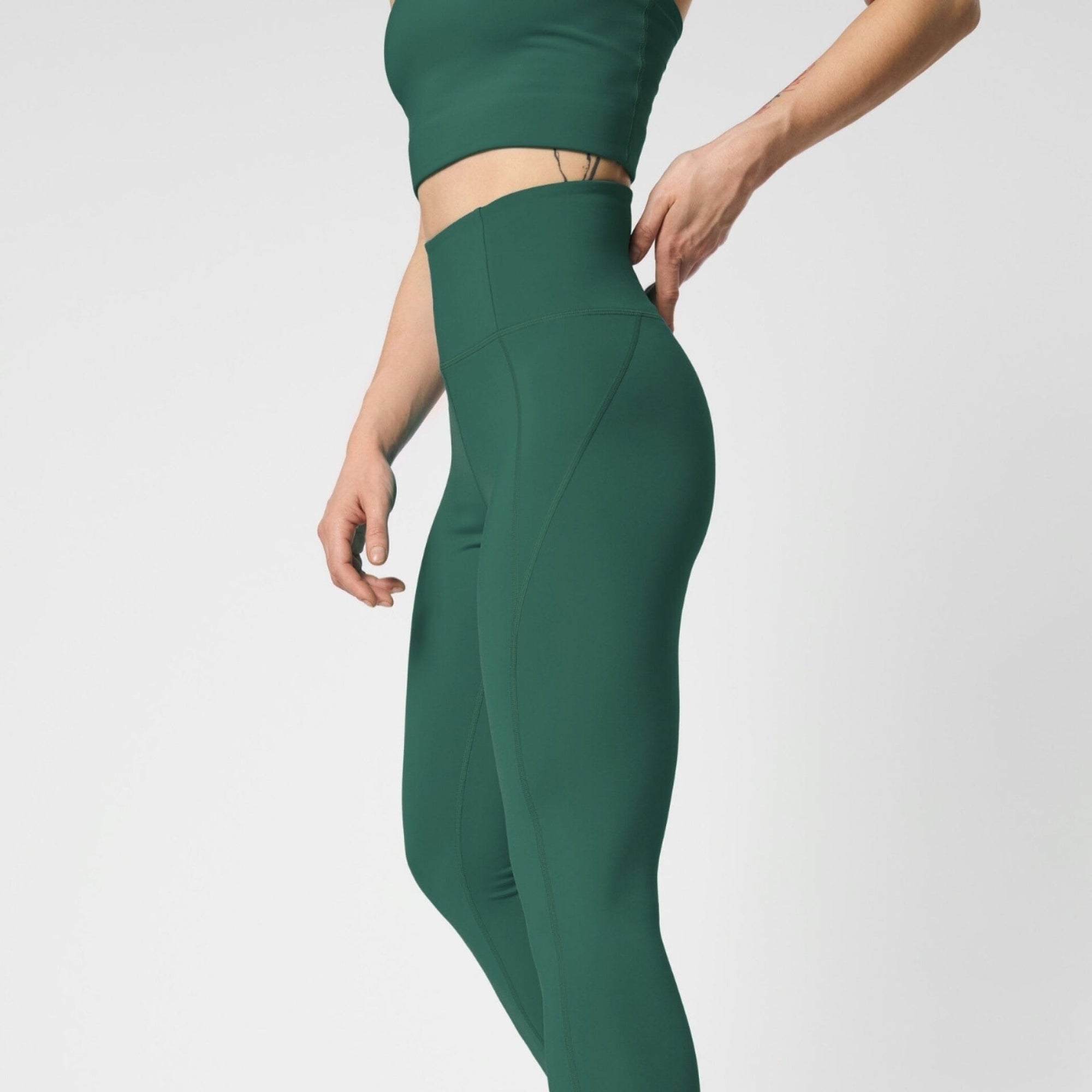 Long high-rise compression legging [Moss Green] Girlfriend Collective 