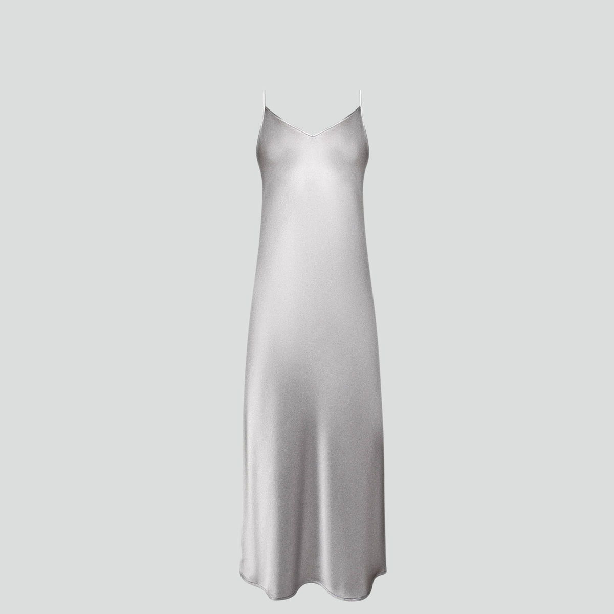 Long satin slip dress [Silver Shimmer]