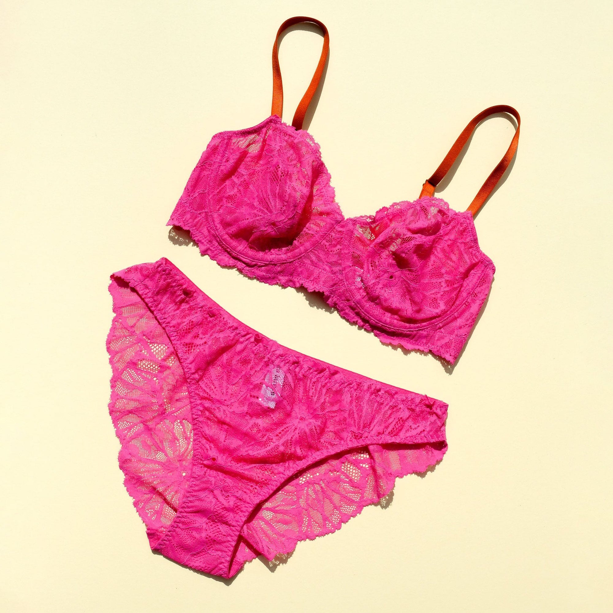 Magenta lace & rust balconette Bras Dora Larsen 