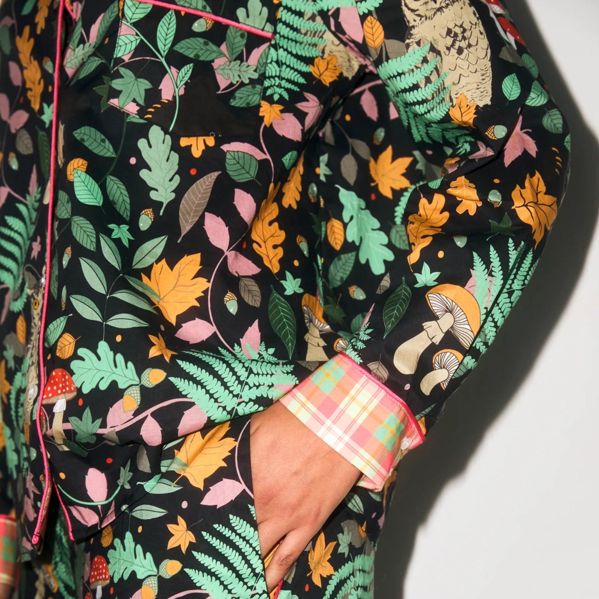 Fantastical forest long cotton pyjama set Sleep Karen Mabon 