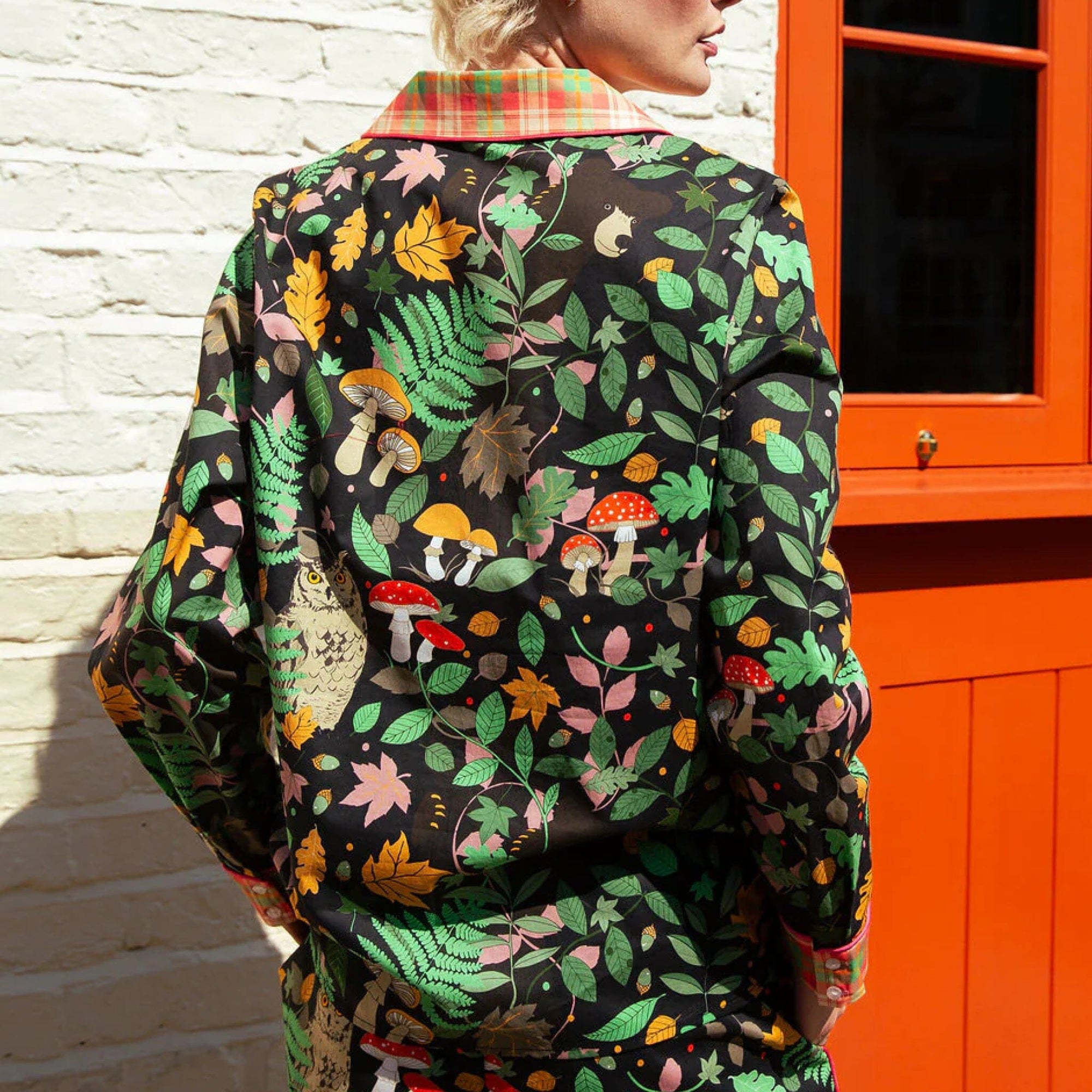 Fantastical forest long cotton pyjama set Sleep Karen Mabon 