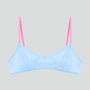 Periwinkle blue & pink floral lace bralette Bras Dora Larsen 