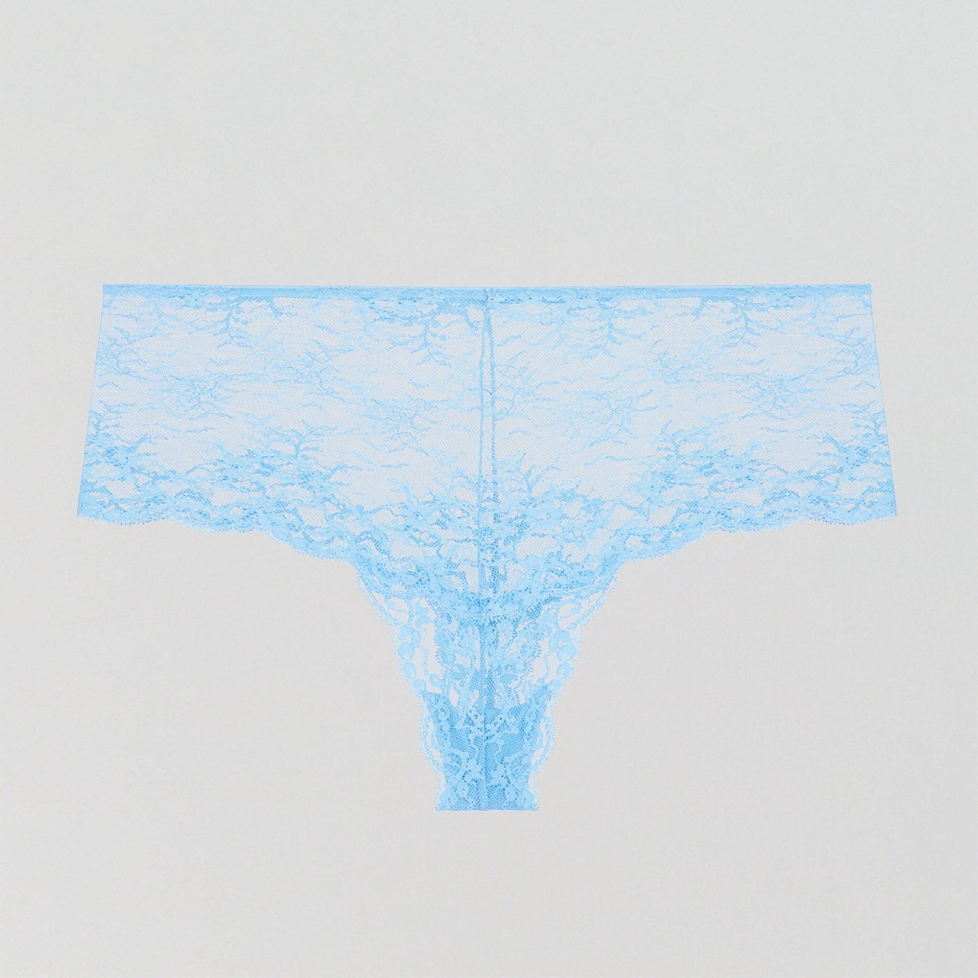Periwinkle blue floral lace high waist tanga Bottoms Dora Larsen 